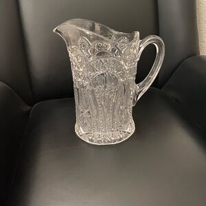 Elegant Clear Cut Glass Pitcher